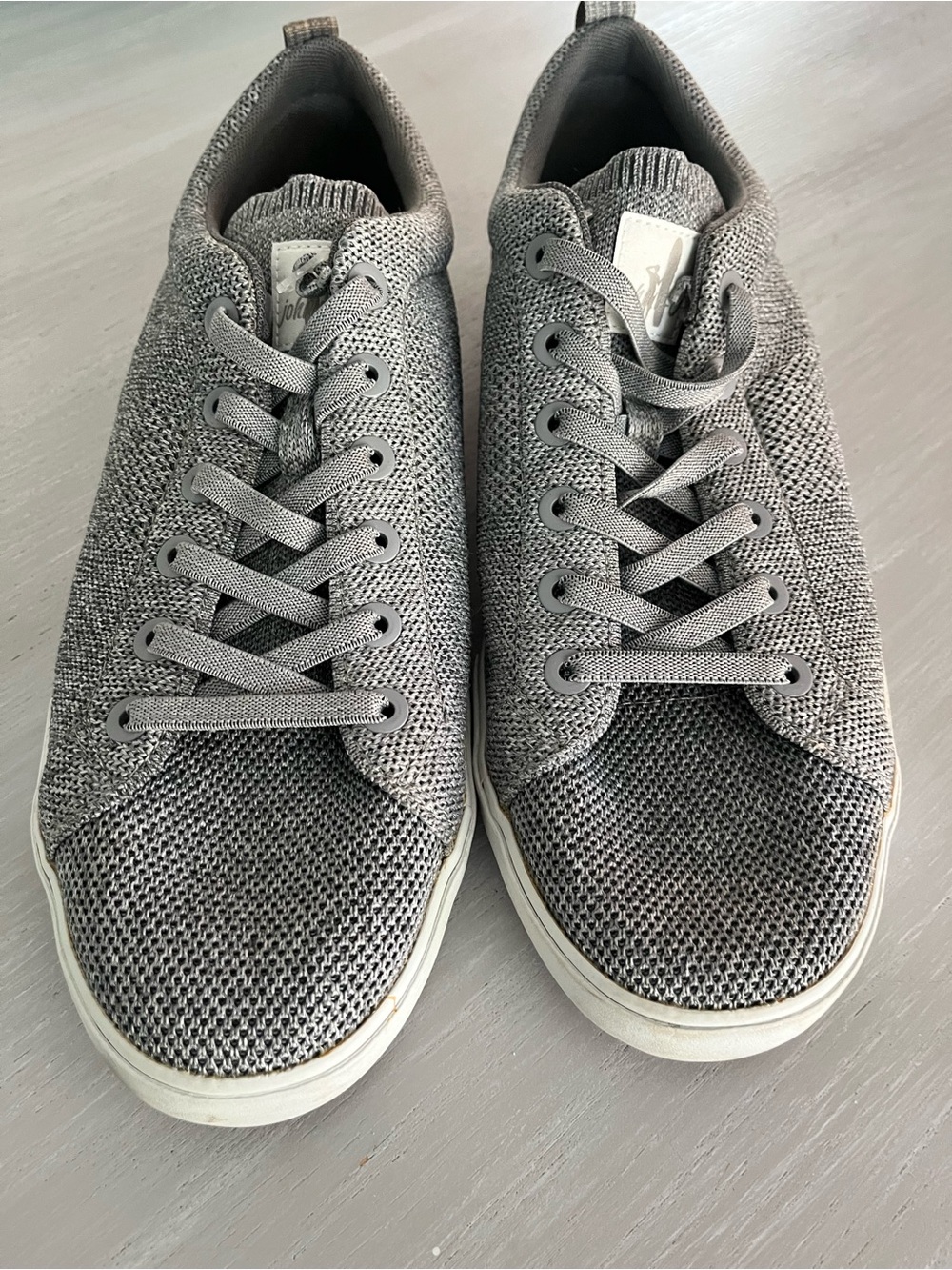 johnnie-O Gray Knit Low-Top Sneakers